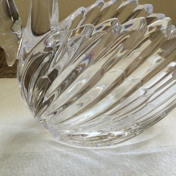 Vintage 24% lead Crystal swan bowl vase figurine Teleflora gift west Germany - Picture 4 of 7